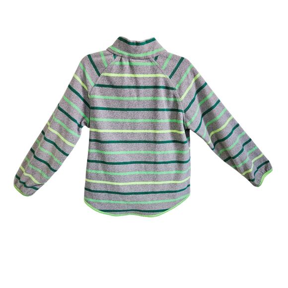H&M Sport Kids 2-4Y Full Zip Fleece Jacket Gray Green Stripe Cozy Comfy Fall - Picture 3 of 6